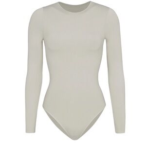 Skims long sleeve grey bodysuit